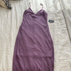 Express ribbed purple spaghetti strap dress size medium